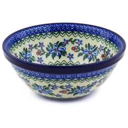 Polish Pottery 7" Nesting Kitchen Bowl. Hand made in Poland and artist initialed.