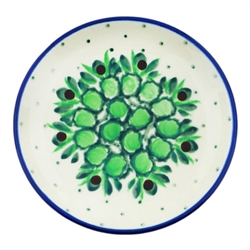 Polish Pottery 4" Plate. Hand made in Poland. Pattern U206 designed by Anna Fryc.