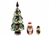 Small wooden 3D toy ornaments are "hung" on this deluxe little Christmas tree!  No two are alike.  Colors vary, trees can be gold, green or blue. This nesting doll was carved in the Upper Volga region, the Russian center of nesting doll carving. 100% Lind