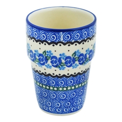 Polish Pottery 6 oz. Tumbler. Hand made in Poland and artist initialed.