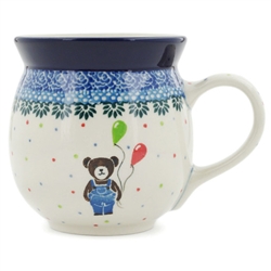 Polish Pottery 16 oz. Bubble Mug. Hand made in Poland. Pattern U4885 designed by Teresa Liana.