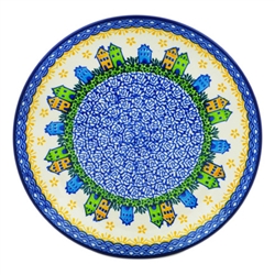 Polish Pottery 8" Dessert Plate. Hand made in Poland. Pattern U4895 designed by Maria Starzyk.