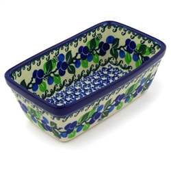 Polish Pottery 6" Rectangular Baker. Hand made in Poland and artist initialed.