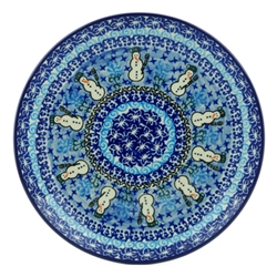 Polish Pottery 10" Dinner Plate. Hand made in Poland. Pattern U1634 designed by Barbara Makiela.