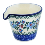 Polish Pottery 8 oz. Creamer. Hand made in Poland and artist initialed.