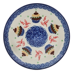 Polish Pottery 6" Bread & Butter Plate. Hand made in Poland and artist initialed.