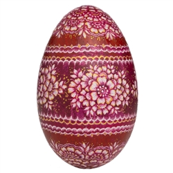 This beautifully designed goose egg is hand painted by master folk artist Krystyna Szkilnik from Opole, Poland. The painting is done in the traditional style from Opole. Signed and dated (2022) by the artist and ready to hang. Eggs are blown and can last