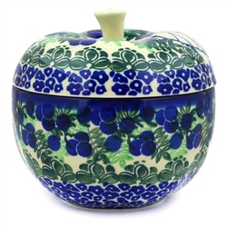 Polish Pottery 5" Apple Baker. Hand made in Poland and artist initialed.