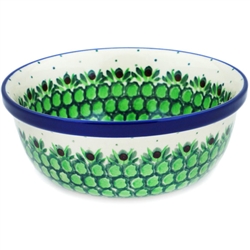 Polish Pottery 6" Cereal/Berry Bowl. Hand made in Poland. Pattern U206 designed by Anna Fryc.