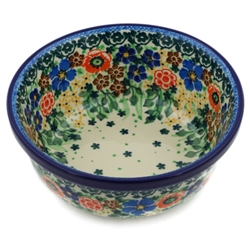 Polish Pottery 6" Cereal/Berry Bowl. Hand made in Poland. Pattern U3095 designed by Maria Starzyk.