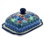 Polish Pottery 7" Butter Dish. Hand made in Poland. Pattern U4375 designed by Teresa Liana.