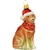 Yellow Lab With Santa Hat  Glass Ornament 3.5"