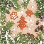 Polish Luncheon Napkins (package of 20) - 'Gingerbread Tree'. Three ply napkins with water based paints used in the printing process. "