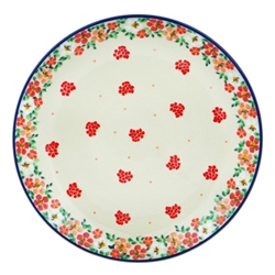 Polish Pottery 10.5" Dinner Plate. Hand made in Poland. Pattern U5002 designed by Teresa Liana.