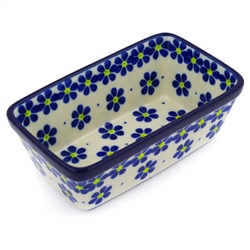 Polish Pottery 6" Rectangular Baker. Hand made in Poland and artist initialed.