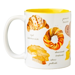 Patterns fresh from our pencil! Polish sweets are the best in the world and everyone knows it. That is why the mug was created with the greatest pride of Polish confectioners. Mug names 8 varieties of sweet treats in Polish. Made in Poland