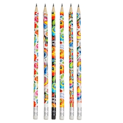 Beautiful folk design. Perfect for gifts.  Standard No.2 pencil with eraser.
7.5" long