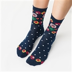 Folk is in fashion and these beautiful Polish hosiery featuring a traditional floral design on a light grey background. Made in Lowicz, Poland.