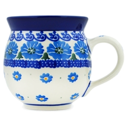 Polish Pottery 11 oz. Bubble Mug. Hand made in Poland and artist initialed.