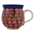 Polish Pottery 11 oz. Bubble Mug. Hand made in Poland. Pattern U4987 designed by Maria Starzyk.