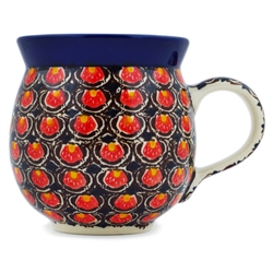 Polish Pottery 11 oz. Bubble Mug. Hand made in Poland. Pattern U4987 designed by Maria Starzyk.