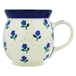 Polish Pottery 16 oz. Bubble Mug. Hand made in Poland and artist initialed.