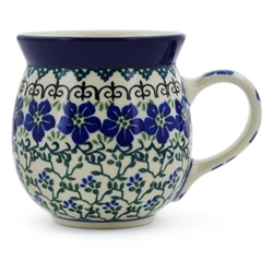 Polish Pottery 16 oz. Bubble Mug. Hand made in Poland and artist initialed.