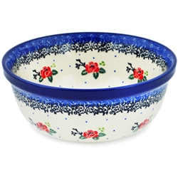 Polish Pottery 6" Cereal/Berry Bowl. Hand made in Poland and artist initialed.