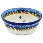 Polish Pottery 6" Cereal/Berry Bowl. Hand made in Poland and artist initialed.