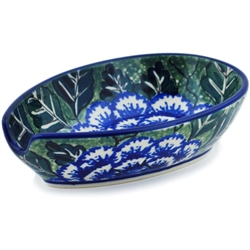 Polish Pottery 5" Spoon Rest. Hand made in Poland. Pattern U1473 designed by Maryla Iwicka.