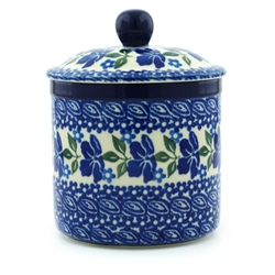 Polish Pottery 4" Covered Container. Hand made in Poland and artist initialed.