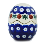 Polish Pottery 3" Stacking Salt and Pepper Set. Hand made in Poland and artist initialed.