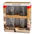 A set of four shot glasses decorated wit scenes from the city of Warsaw..The set is packed in a decorative and sturdy gift box featuring the Polish national colors, red and white. Hand Wash Only