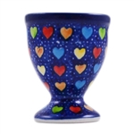 Polish Pottery 2.4" Egg Cup. Hand made in Poland. Pattern U4835 designed by Teresa Liana.