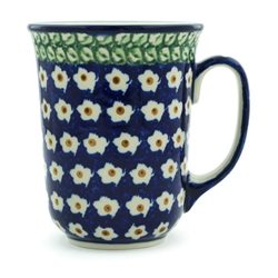 Polish Pottery 16 oz. Bistro Mug. Hand made in Poland. Pattern U327 designed by Jacek Chyla.