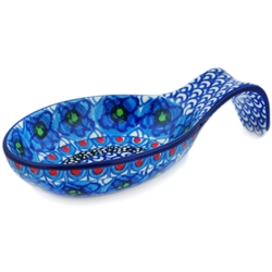 Polish Pottery 7" Spoon Rest. Hand made in Poland. Pattern U4194 designed by Maryla Iwicka.