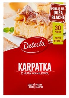 Delecta Karpatka is a cake well known in Poland. Its name comes from the specific shape of the cake surface, which resembles the Polish Carpathian Mountains. Between two layers of delicate cake, you can find the most delicate vanilla cream, the taste of