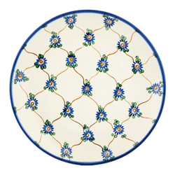 Polish Pottery 10" Dinner Plate. Hand made in Poland and artist initialed.