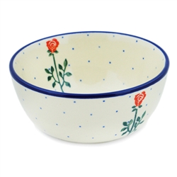 Polish Pottery 5" Ice Cream Bowl. Hand made in Poland and artist initialed.