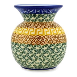 Polish Pottery 4" Bubble Vase. Hand made in Poland and artist initialed.