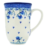 Polish Pottery 17 oz. Bistro Mug. Hand made in Poland and artist initialed.