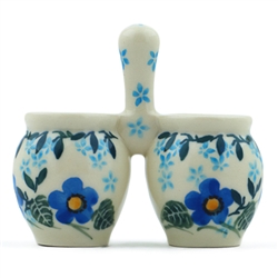 Polish Pottery 3" Toothpick Holder. Hand made in Poland and artist initialed.