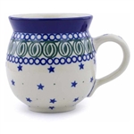 Polish Pottery 11 oz. Bubble Mug. Hand made in Poland and artist initialed.