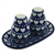 Polish Pottery 7" Salt and Pepper Set. Hand made in Poland and artist initialed.