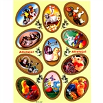 Set of 11 Polish Easter stickers. Sheet size is 6.25" x 4.5"