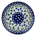 Polish Pottery 8" Dessert Plate. Hand made in Poland and artist initialed.