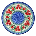 Polish Pottery 8" Dessert Plate. Hand made in Poland and artist initialed.