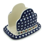 Polish Pottery 6.5" Napkin Holder. Hand made in Poland and artist initialed.
