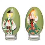 Goral Pair Wooden Easter Eggs