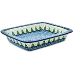 Polish Pottery 14" Baking Dish. Hand made in Poland and artist initialed.